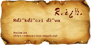 Rákóczi Éva névjegykártya